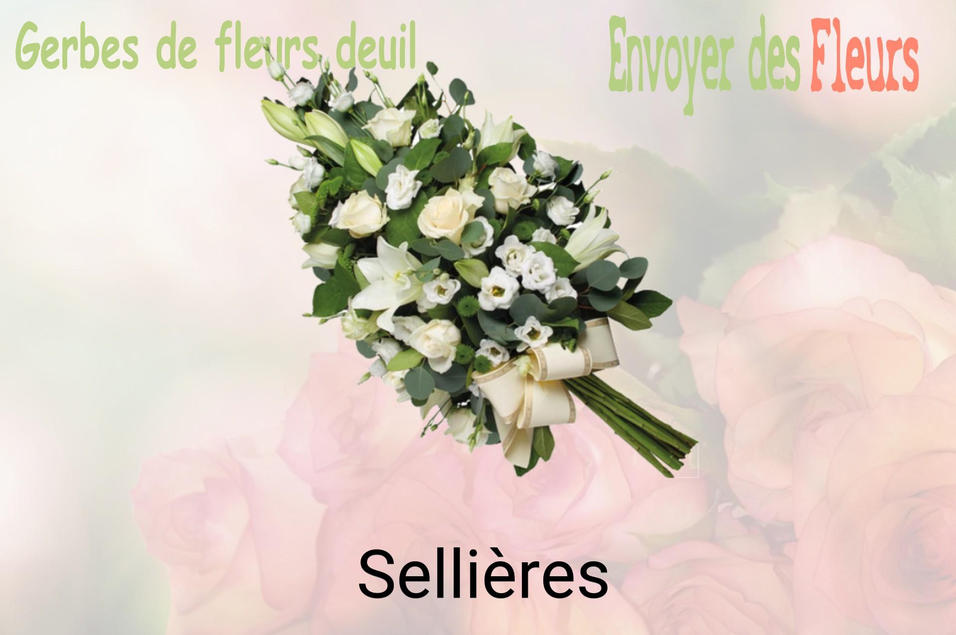 Gerbe de fleurs de deuil livrée à Sellières